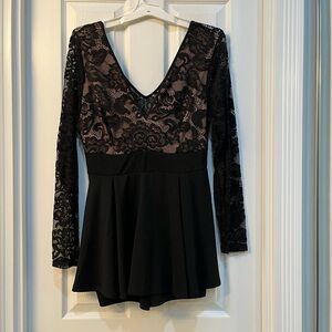 Black lace dress long sleeves
